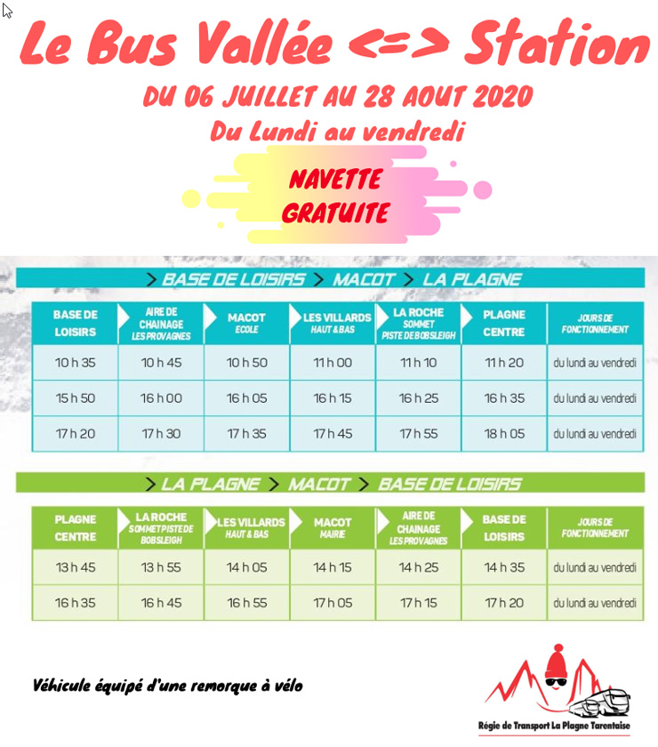Bus vallée station La Plagne