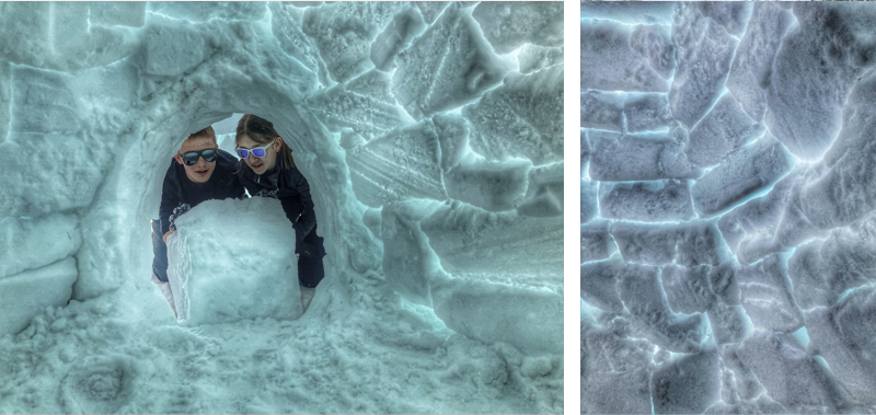 Construction d'igloo à La Plagne