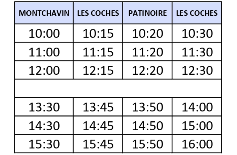 Navettes Montchavin Les Coches