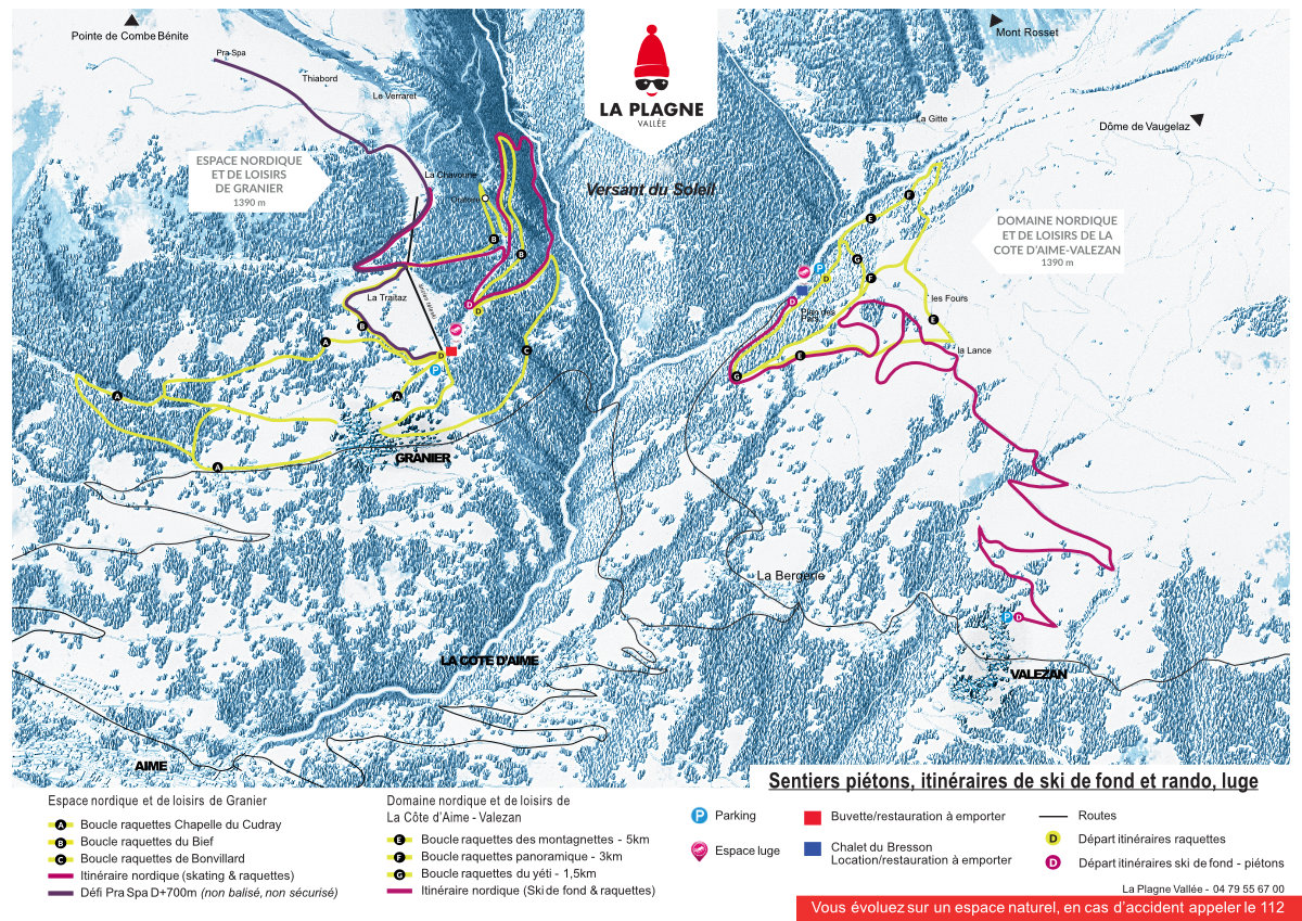 Plan hiver La Plagne Vallée