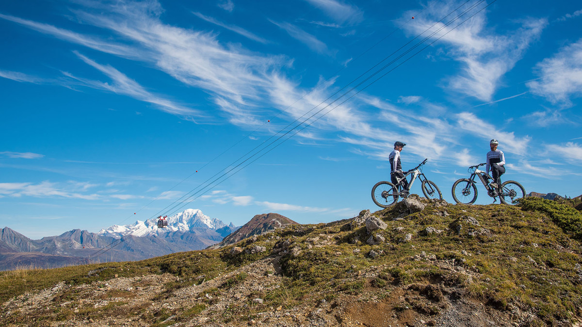 VTT avec vue à La Plagne