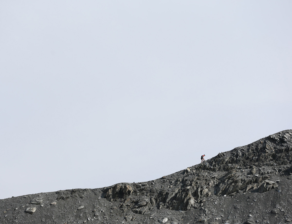 Trail sur le glacier de Bellecôte à La Plagne