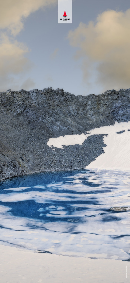 Fond d'écran La Plagne lac gelé glacier