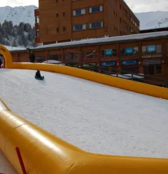 Descente de l'espace luge de Plagne Centre