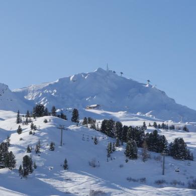 Vue de Belle Plagne en hiver