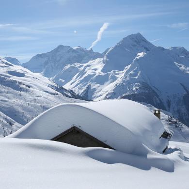 Paysage enneigé à La Plagne