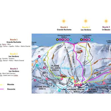 Triface ; tracés de la course de ski de rando