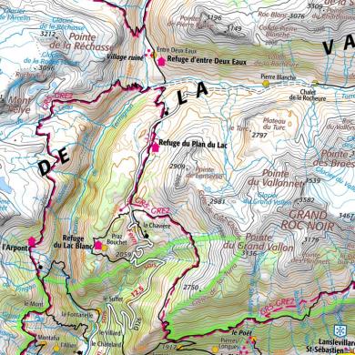 Carte du Parc National de la Vanoise