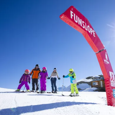Fun slope départ famille La Plagne