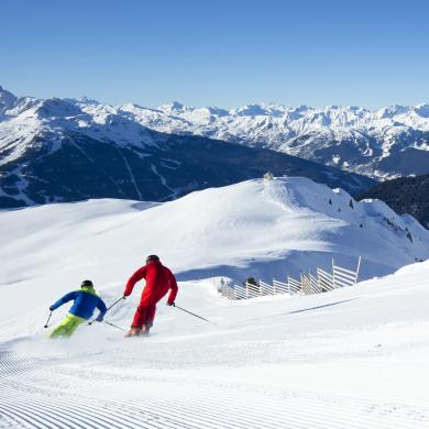 Ski avec panorama à La Plagne