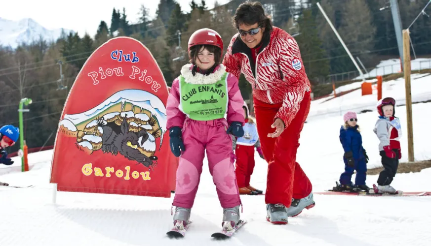 Cours de ski en jardin des neiges