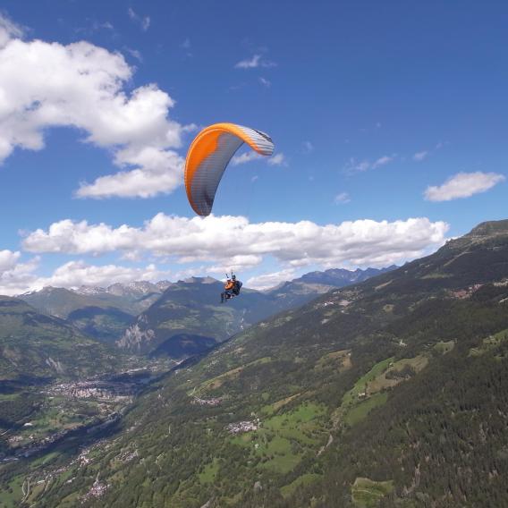 Parapente vue panoramique sur La Plagne