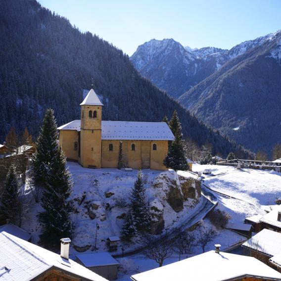 Village de La Plagne Champagny en Vanoise en hiver