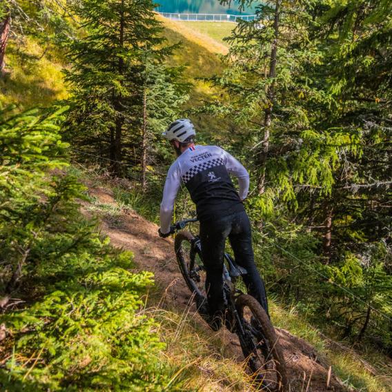 Vtt électrique sur e-spot avec vue à La Plagne