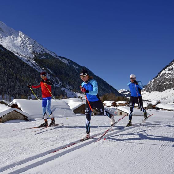 Ski de fond sous le soleil La Plagne