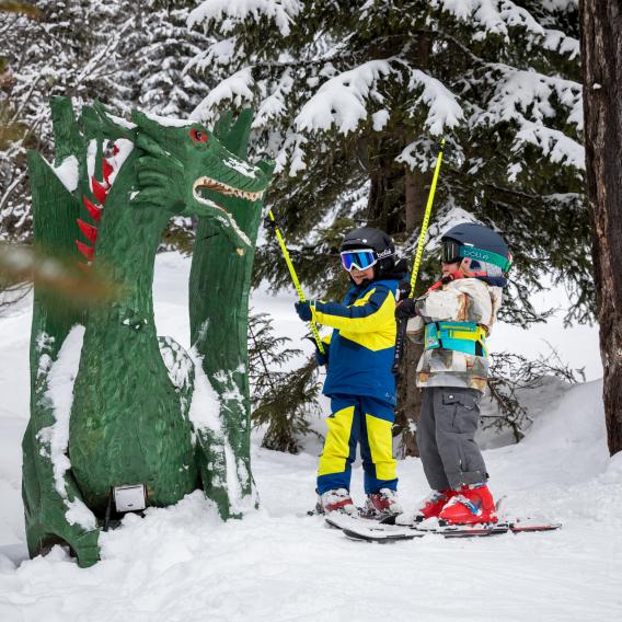 Piste ski lutin enfant à La Plagne