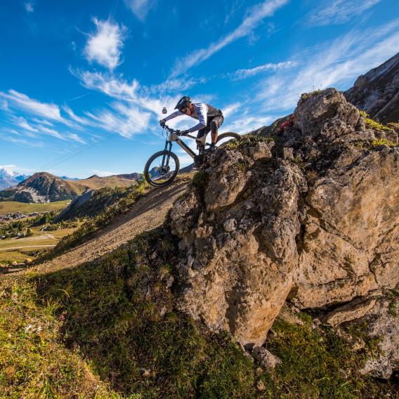 VTT sur le Bike Park de La Plagne