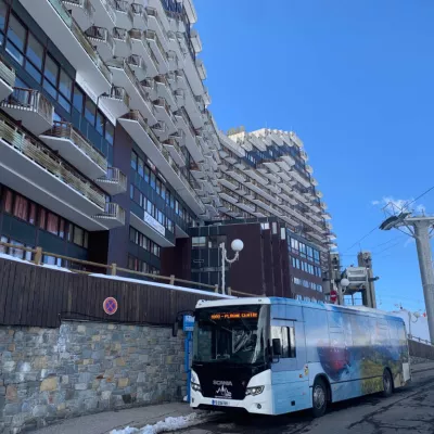 Arrêt navette Plagne Aime 2000_La Plagne