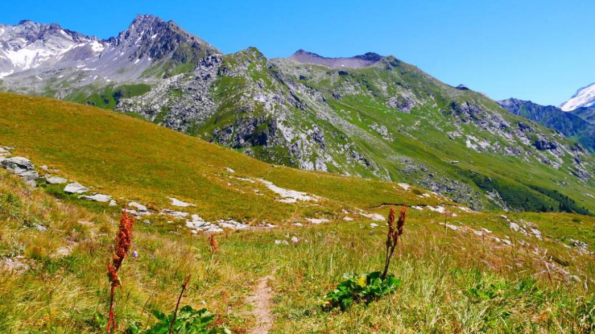 Le Lac de la Vélière et l'alpage de la Chiaupe