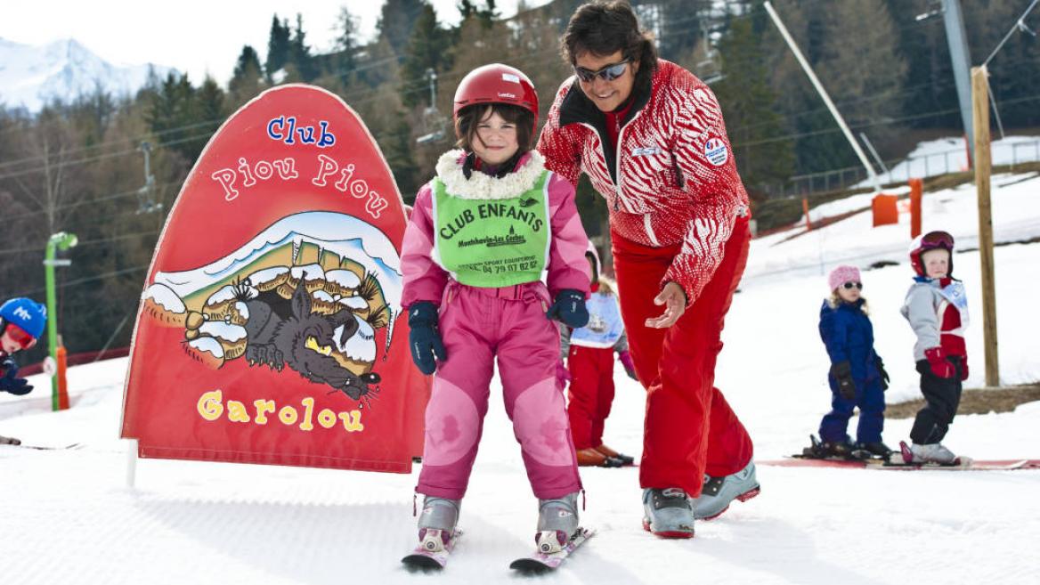 Cours de ski en jardin des neiges