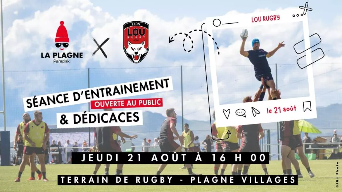 Séance de dédicaces des joueurs du LOU RUGBY_La Plagne