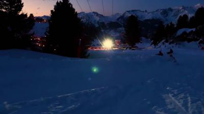 Luge nocturne à la Plagne
