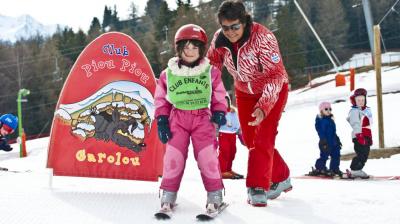 Cours de ski en jardin des neiges