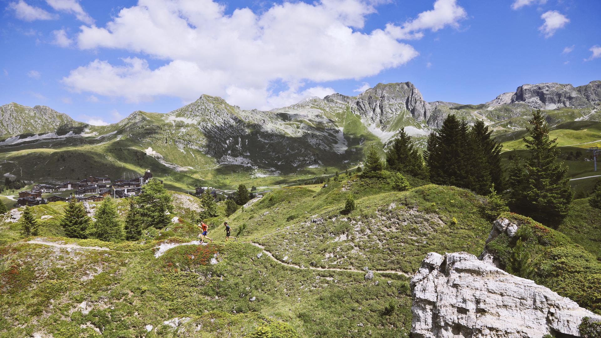 Trail en montagne à La Plagne