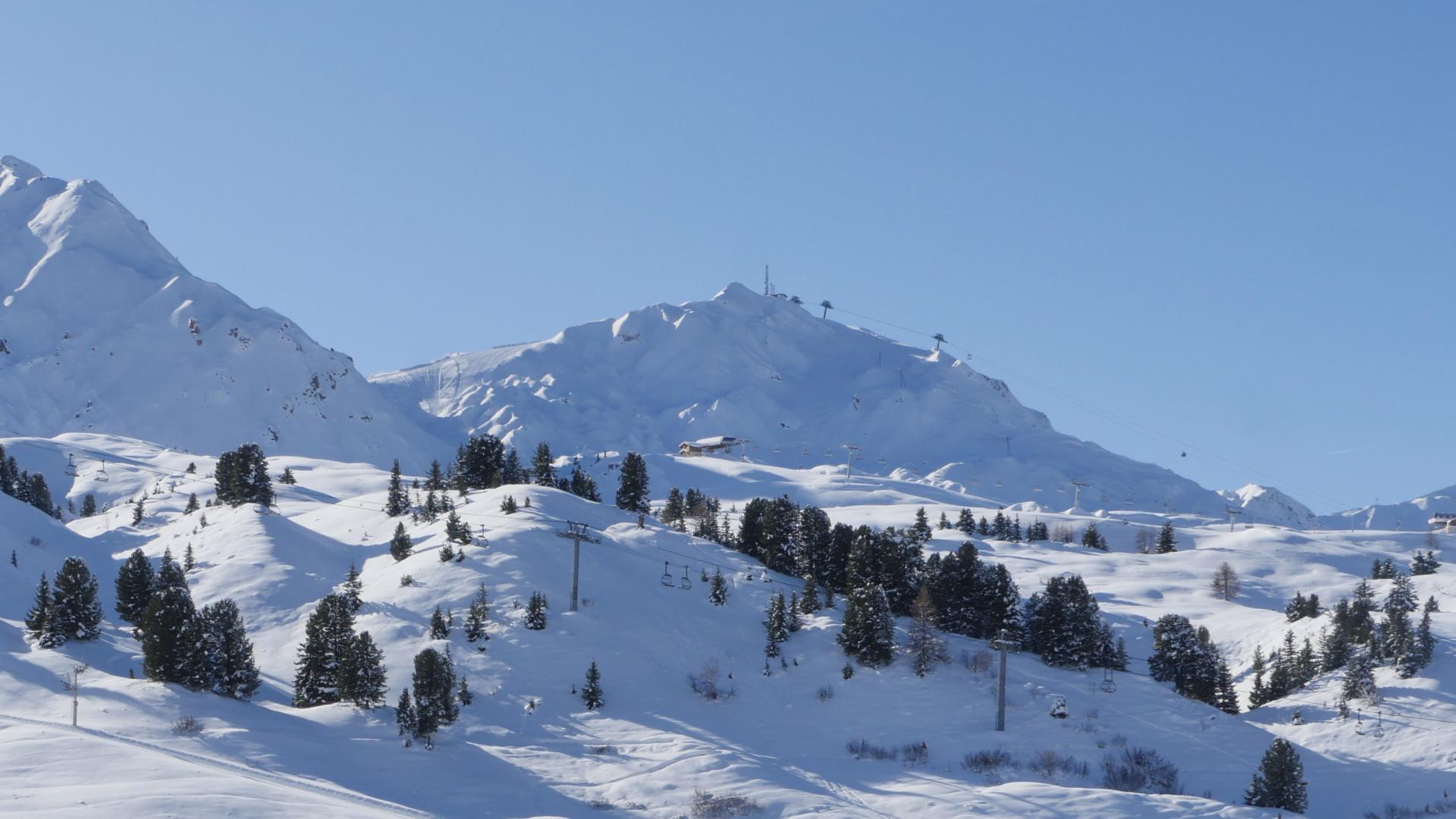 Vue de Belle Plagne en hiver