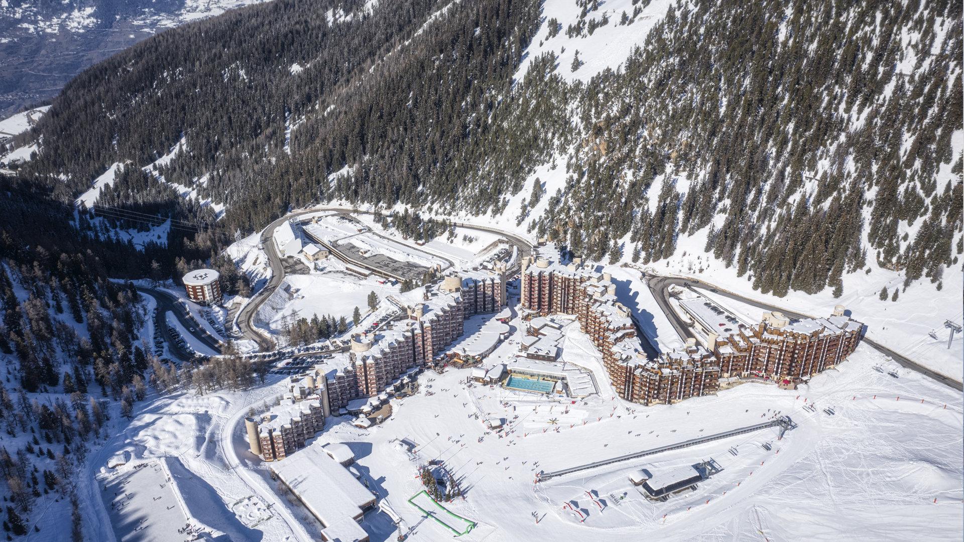 Plagne Bellecôte vue aérienne