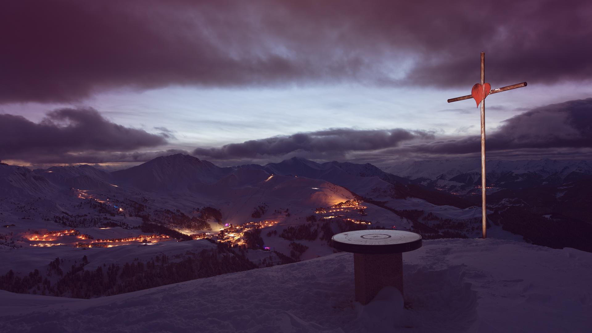 Panorama de La Plagne de nuit Panorama de La Plagne de nuit