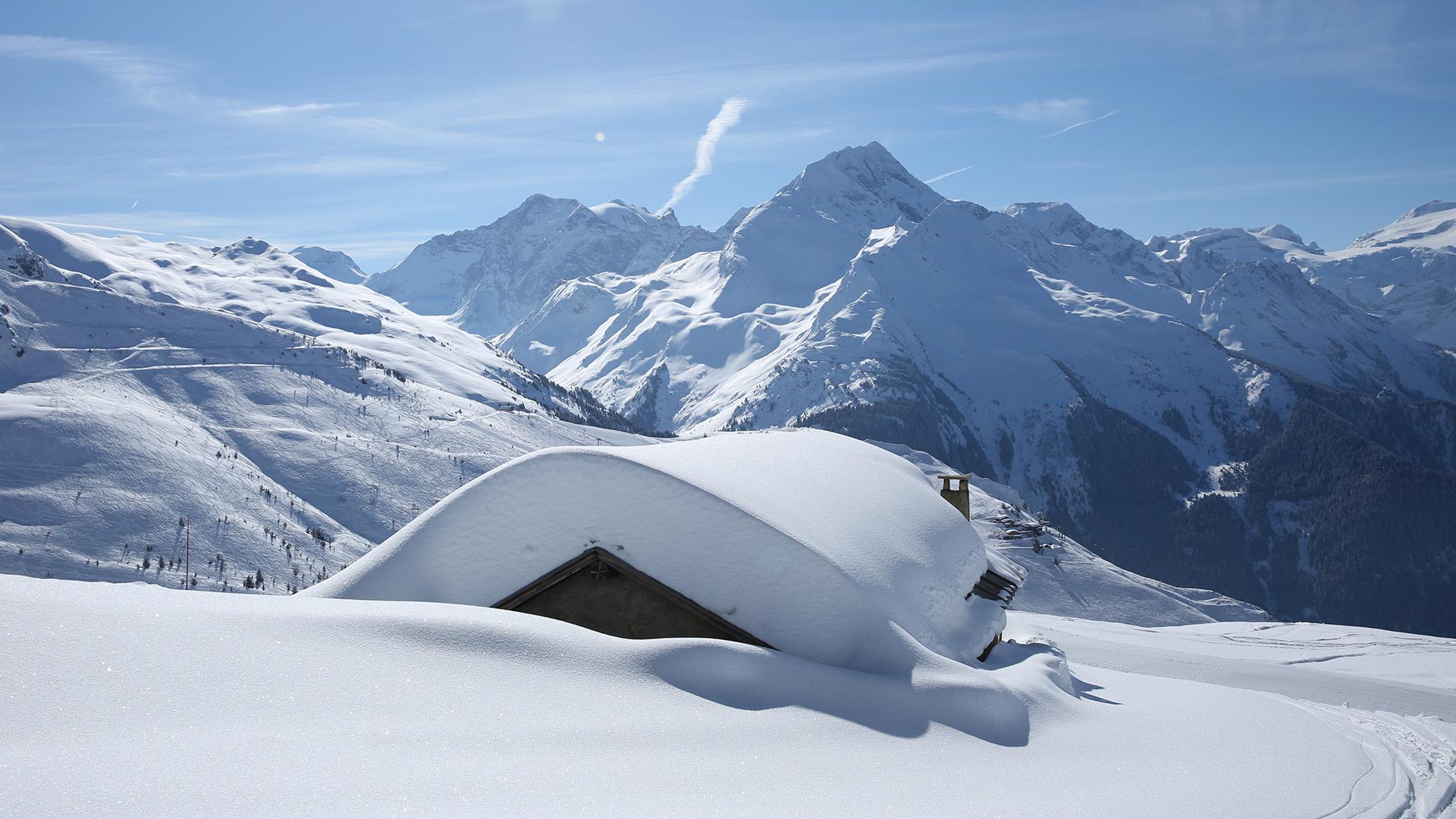 Paysage enneigé à La Plagne