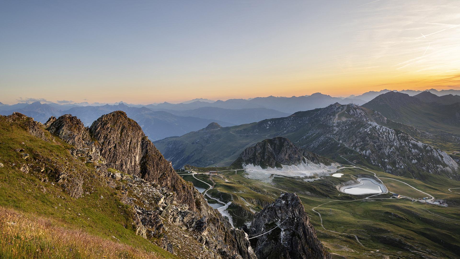 Vue de la via ferrata à La Plagne