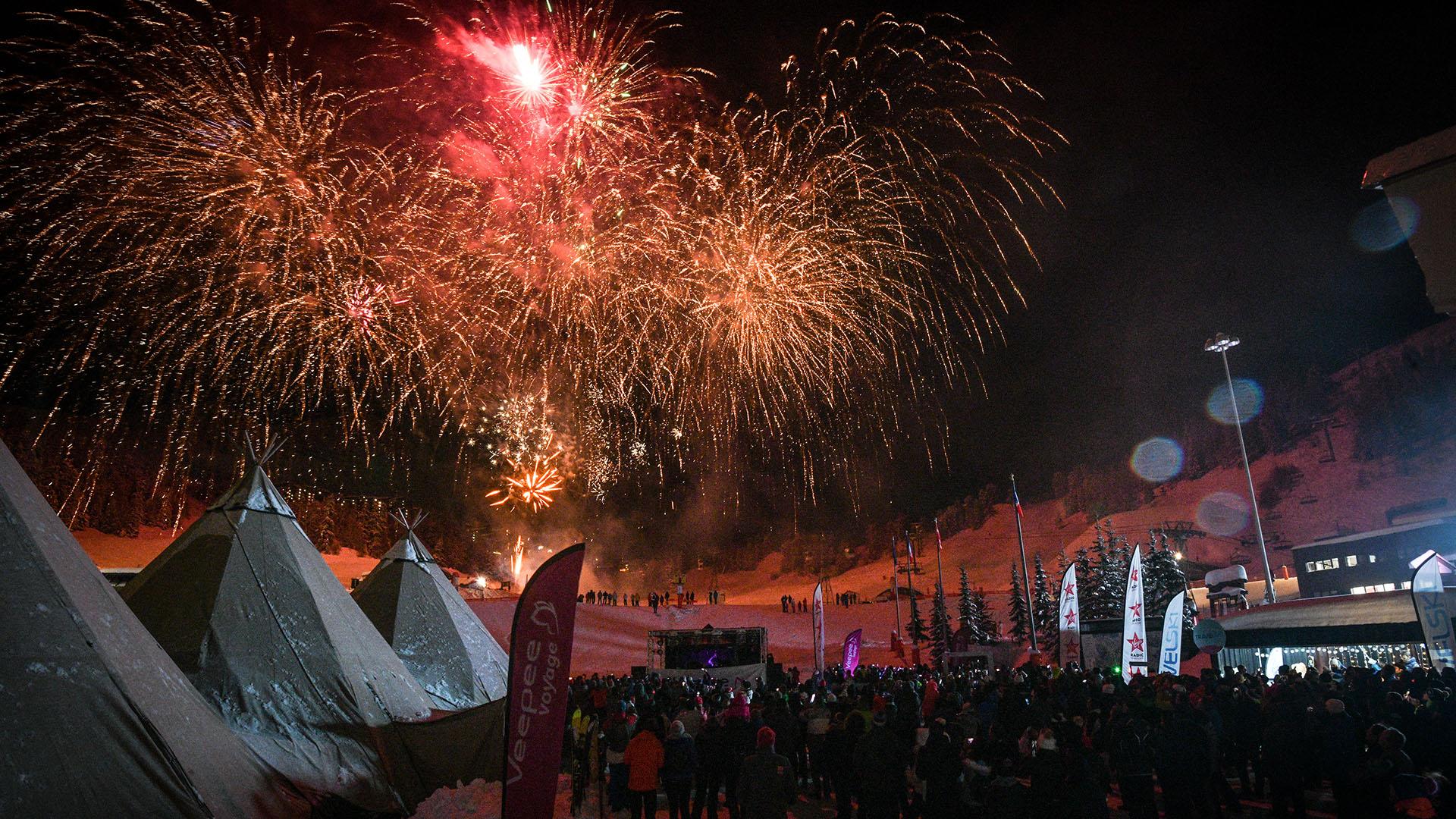 Feu d'artifice pour l'Opening de La Plagne