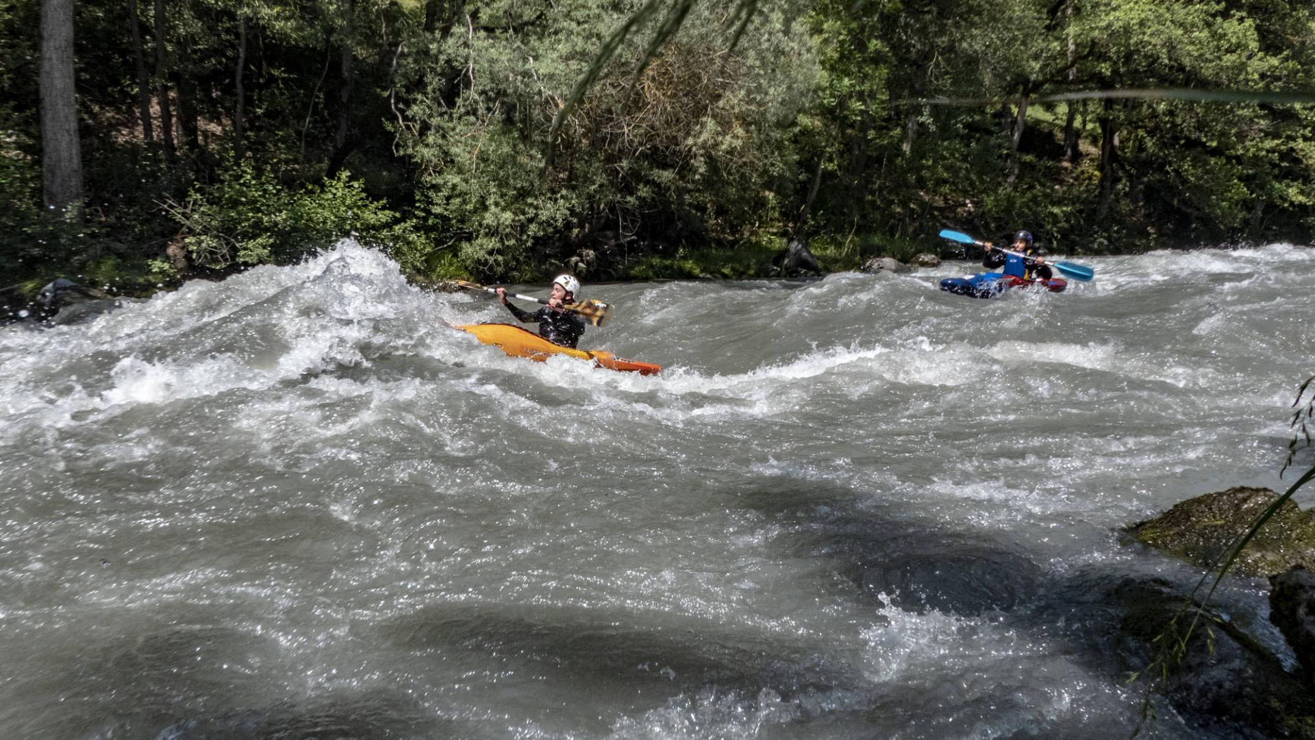 Descente de l'Isère en kayak à La Plagne