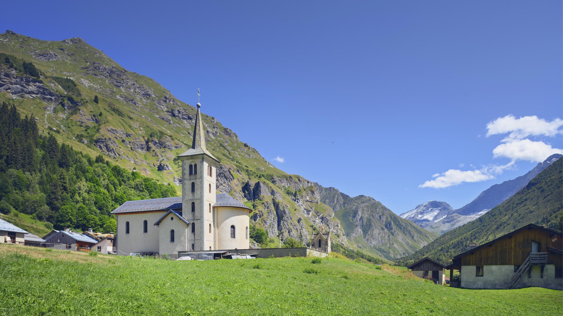 Clocher du village le bois à La Plagne Champagny en Vanoise