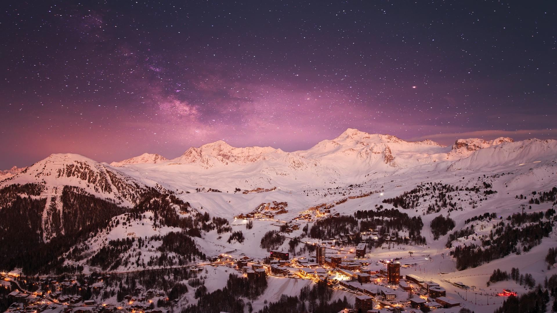 Plagne Centre en soirée étoilée