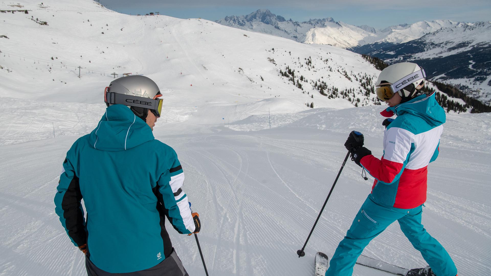 Skieurs à La Plagne