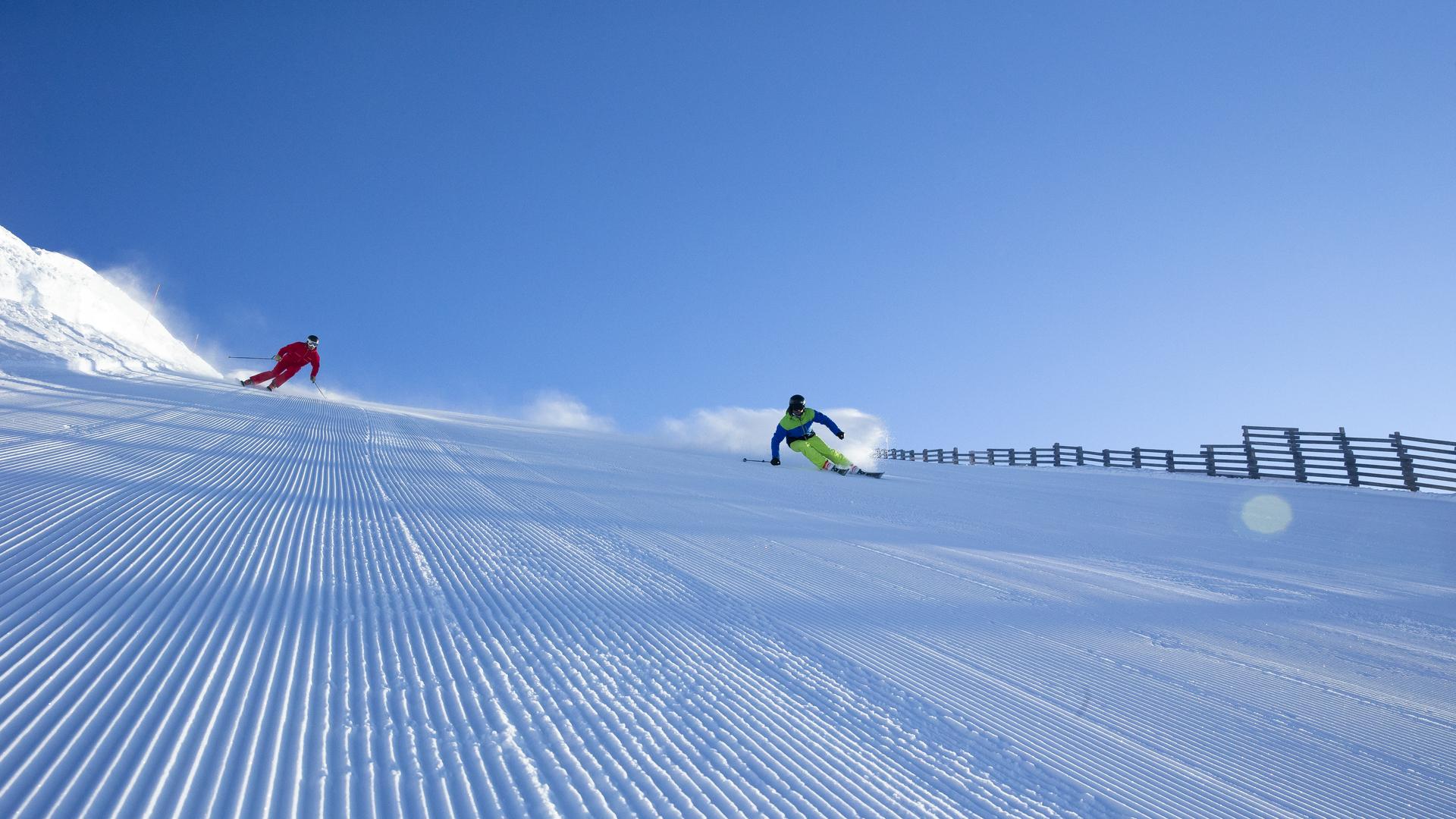 Ski piste dammée La Plagne