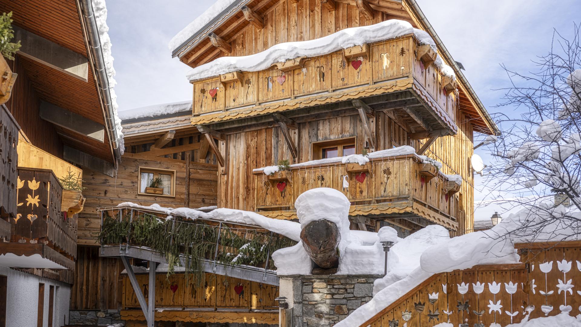 Les chalets de Montchavin sous la neige