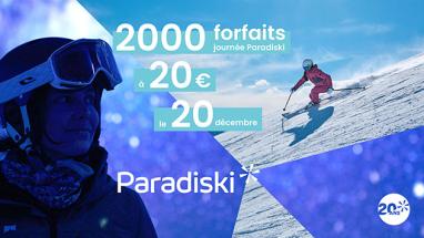 Forfait 20 € Paradiski