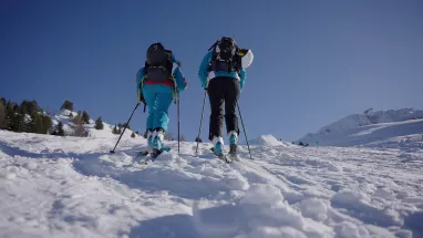 Ski de randonnée en duo à La Plagne